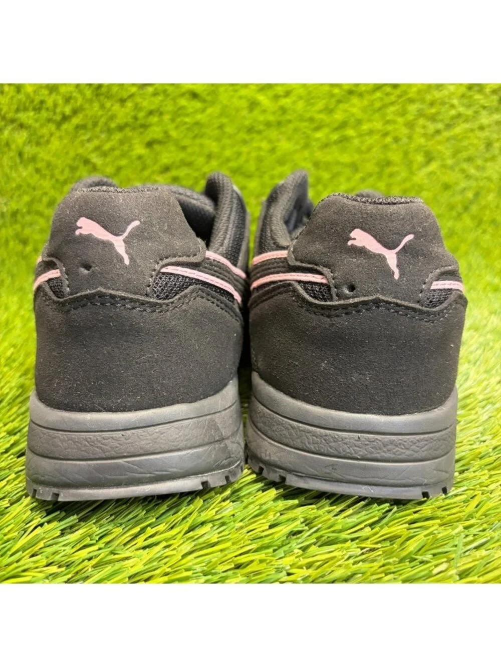 Puma Frontside Low EH Womens Size 8.5 Black Pink Composite Toe Safety Work Shoes